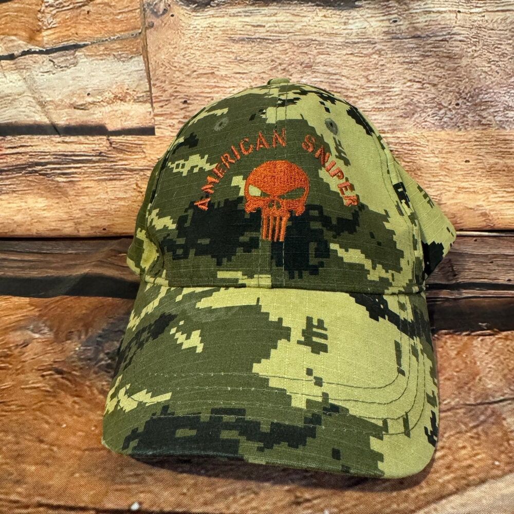 KC American Sniper Punisher Skull Digital Camo Baseball Cap Men's Adjustable